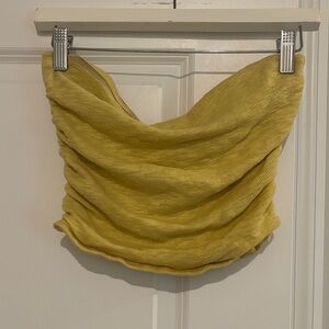Free People Yellow Crop Tube Top